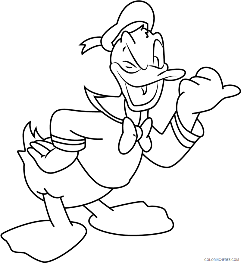 Donald Duck Coloring Pages Cartoons 1532317680_happy donald duck a4 Printable 2020 2502 Coloring4free