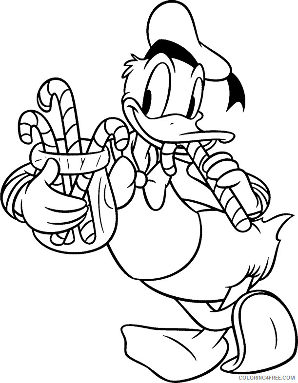 Donald Duck Coloring Pages Cartoons Donald Candy Disney Christmas Printable 2020 2528 Coloring4free