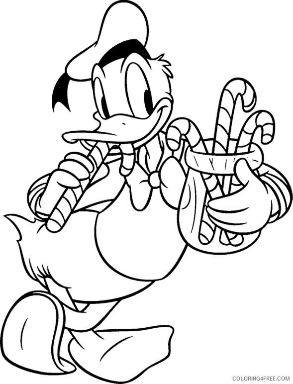 Donald Duck Coloring Pages Cartoons Donald Duck Candy Canes Printable 2020 2544 Coloring4free