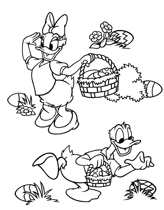 Donald Duck Coloring Pages Cartoons Donald Duck Easter Basket Printable 2020 2595 Coloring4free