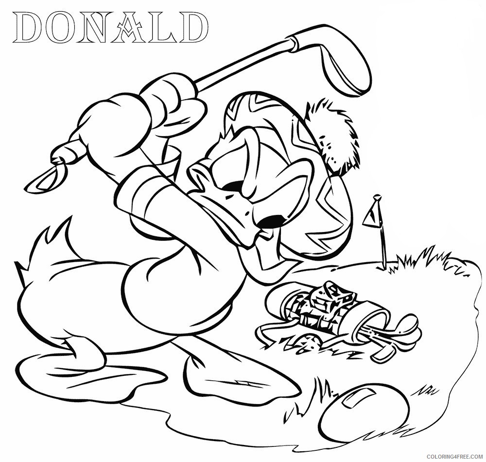 Donald Duck Coloring Pages Cartoons Donald Duck Golf Printable 2020 2597 Coloring4free