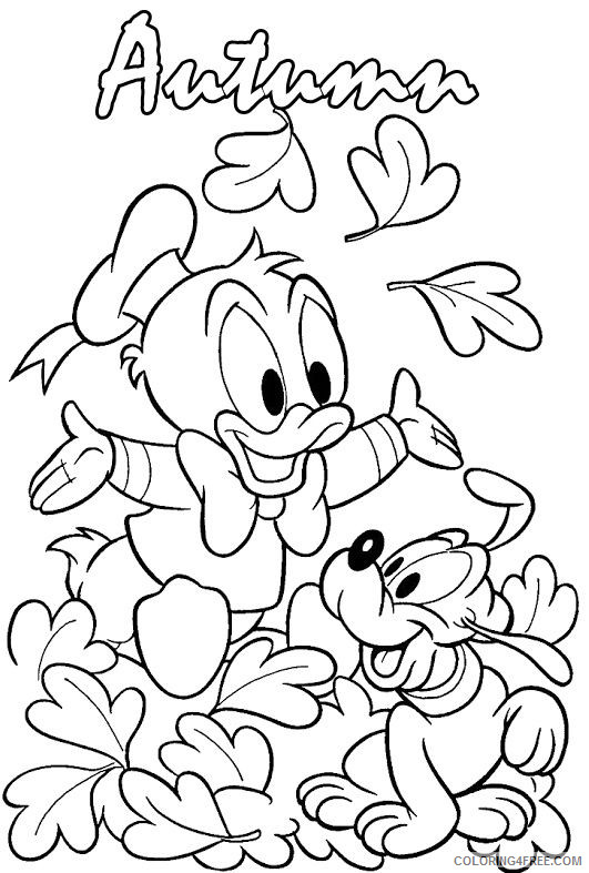 Donald Duck Coloring Pages Cartoons Donald Duck and Pluto Autumn Printable 2020 2531 Coloring4free