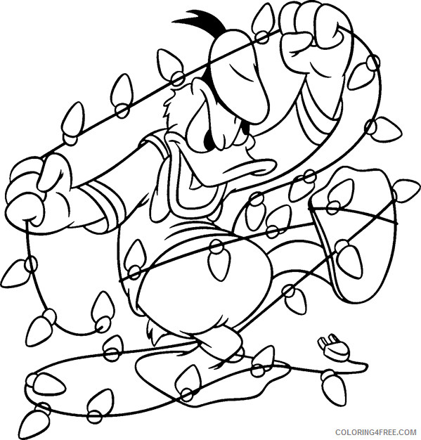 Donald Duck Coloring Pages Cartoons Donald Ducks Lights Disney Christmas Printable 2020 2601 Coloring4free
