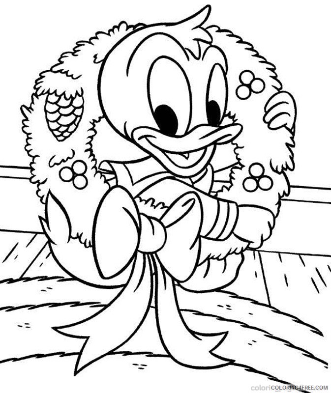 Donald Duck Coloring Pages Cartoons Donalds Nephew Disney Christmas Printable 2020 2604 Coloring4free