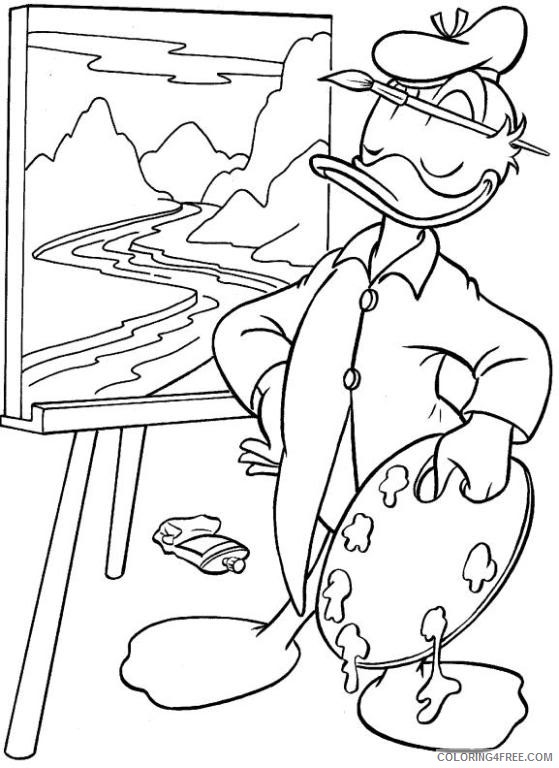 Donald Duck Coloring Pages Cartoons donald duck painting Printable 2020 2600 Coloring4free