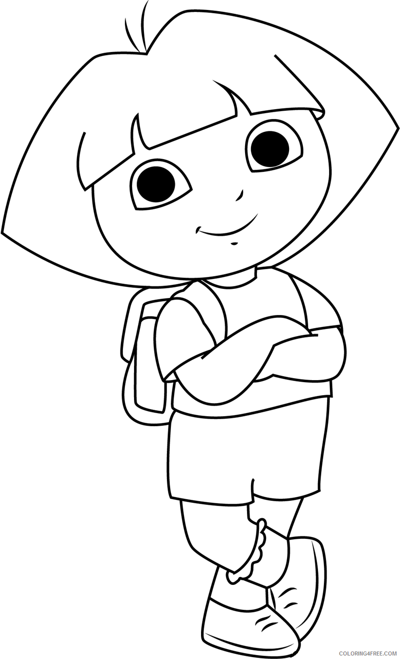 Dora the Explorer Coloring Pages Cartoons 1531187985_dora smiling a4 Printable 2020 2614 Coloring4free