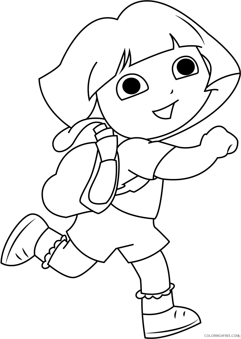 Dora the Explorer Coloring Pages Cartoons 1531188323_dora going to school a4 Printable 2020 2616 Coloring4free