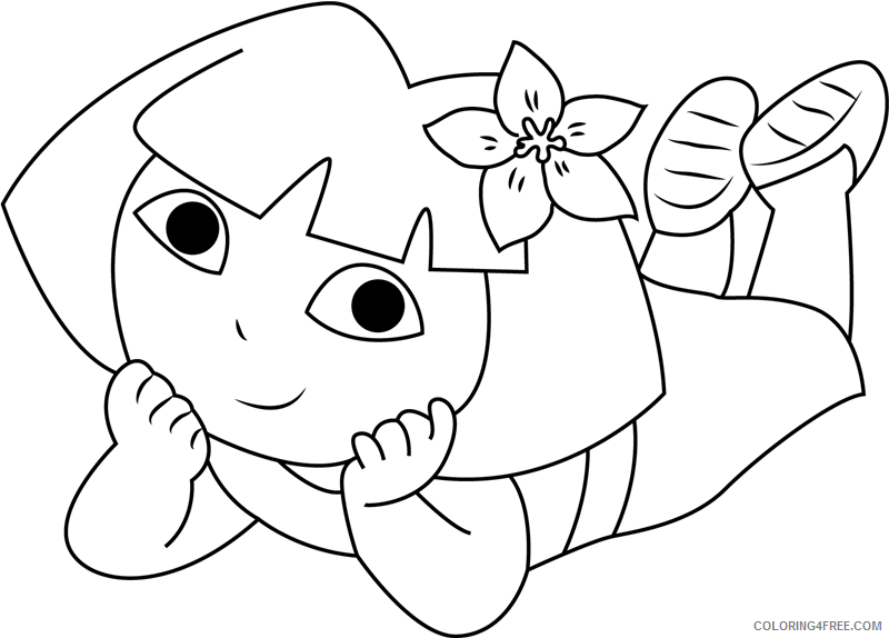 Dora the Explorer Coloring Pages Cartoons 1531189396_happy dora a4 Printable 2020 2618 Coloring4free