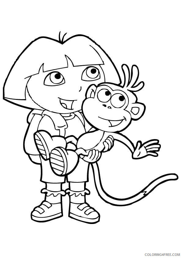 Dora the Explorer Coloring Pages Cartoons Dora Sheets Free Printable 2020 2653 Coloring4free