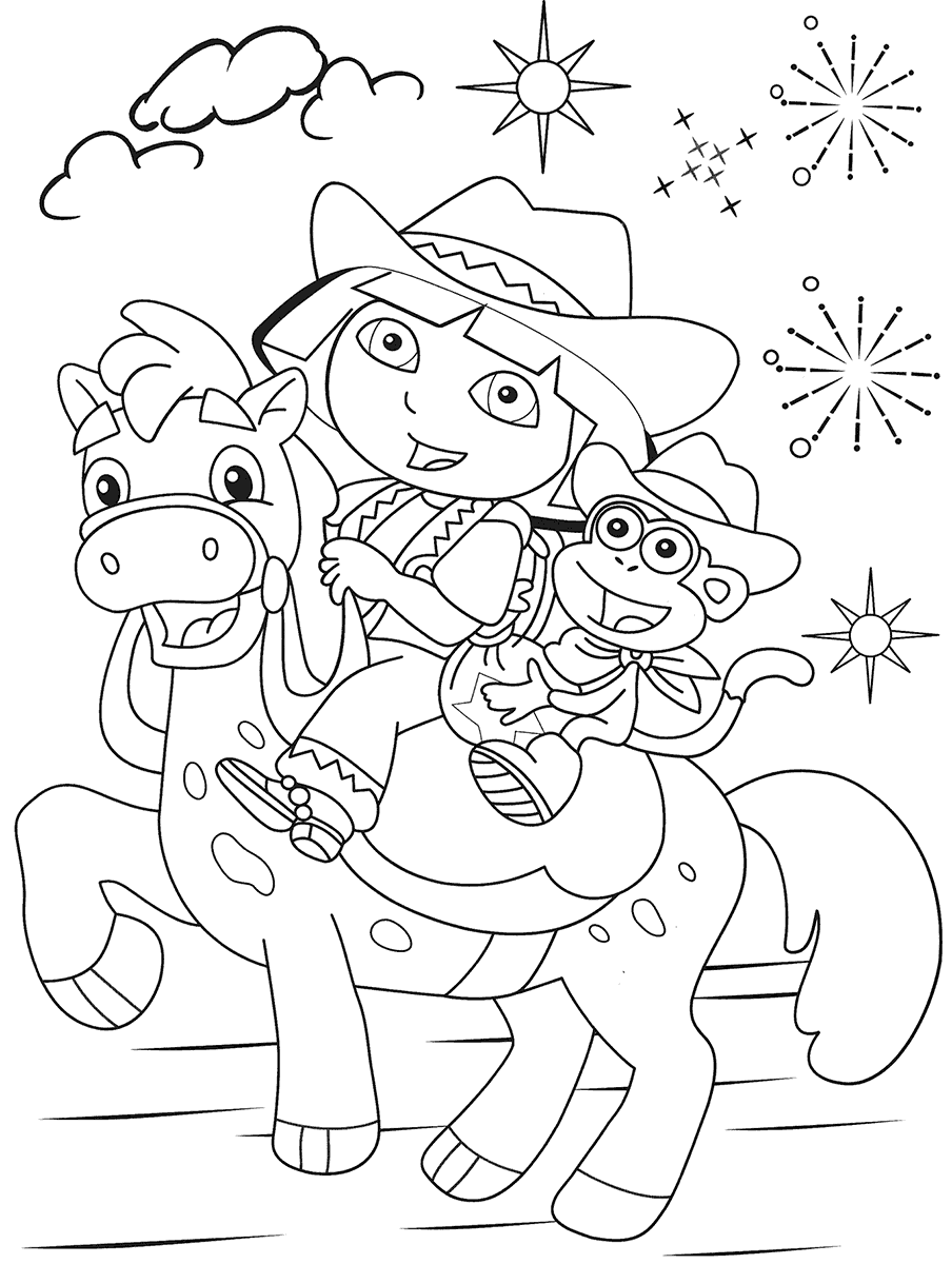Dora the Explorer Coloring Pages Cartoons Dora The Explorer For Kids Printable 2020 2695 Coloring4free