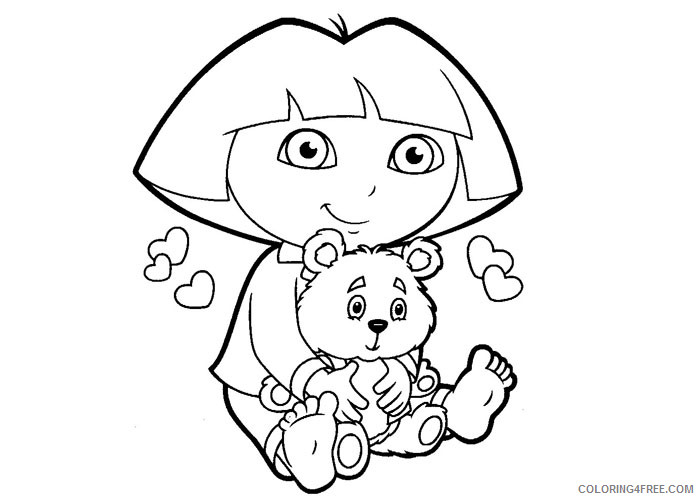 Dora the Explorer Coloring Pages Cartoons Dora and doll Printable 2020 2641 Coloring4free