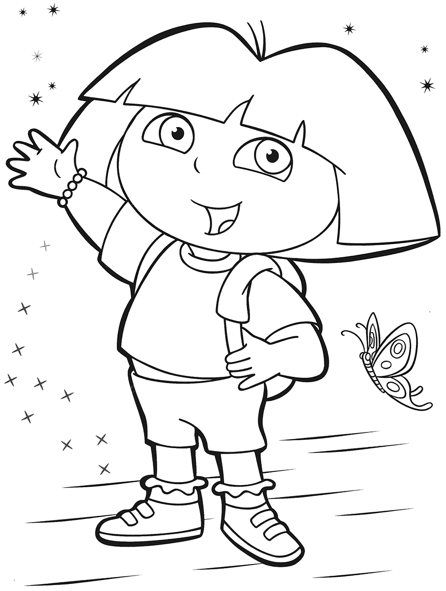 Dora the Explorer Coloring Pages Cartoons Dora to Print for Free Printable 2020 2651 Coloring4free