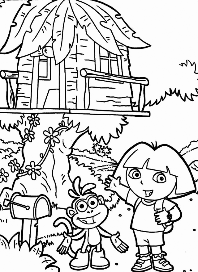 Dora the Explorer Coloring Pages Cartoons Doras Treehouse Printable 2020 2663 Coloring4free
