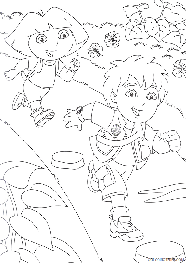 Dora the Explorer Coloring Pages Cartoons Download Diego and Dora Printable 2020 2702 Coloring4free