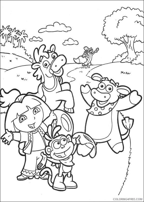 Dora the Explorer Coloring Pages Cartoons Free Dora Printable 2020 2708 Coloring4free