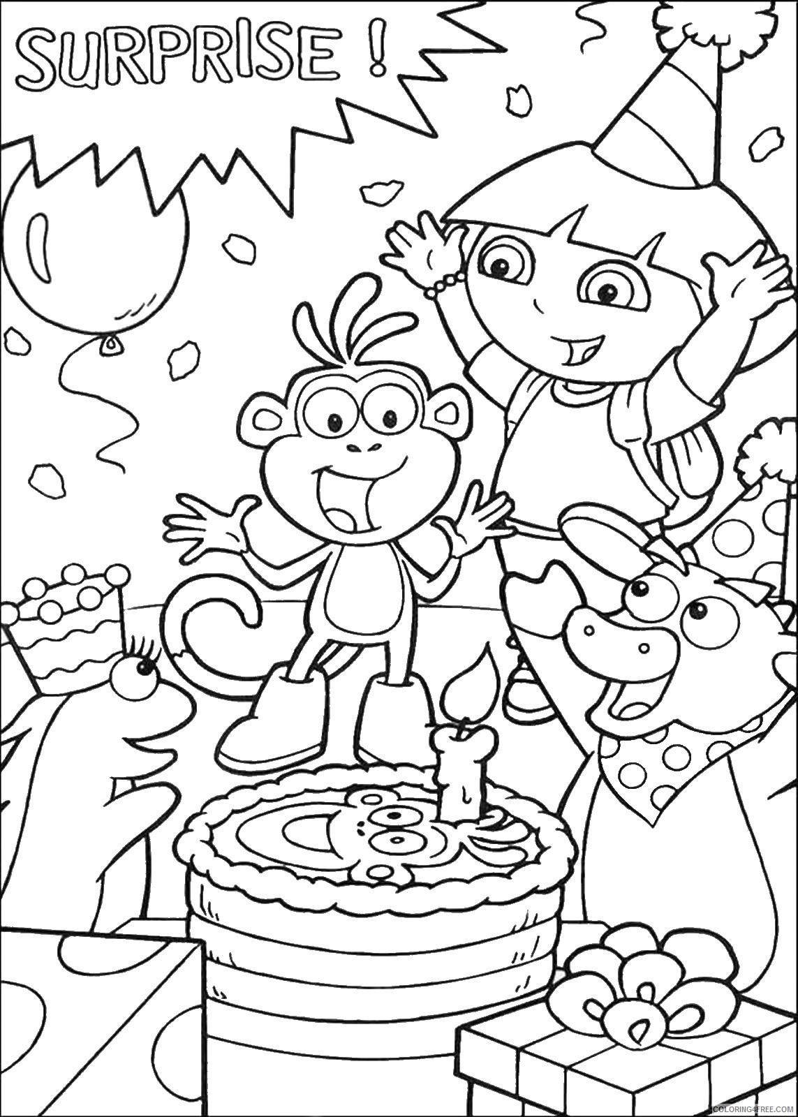 Dora the Explorer Coloring Pages Cartoons cl_dora_64 Printable 2020 2625 Coloring4free