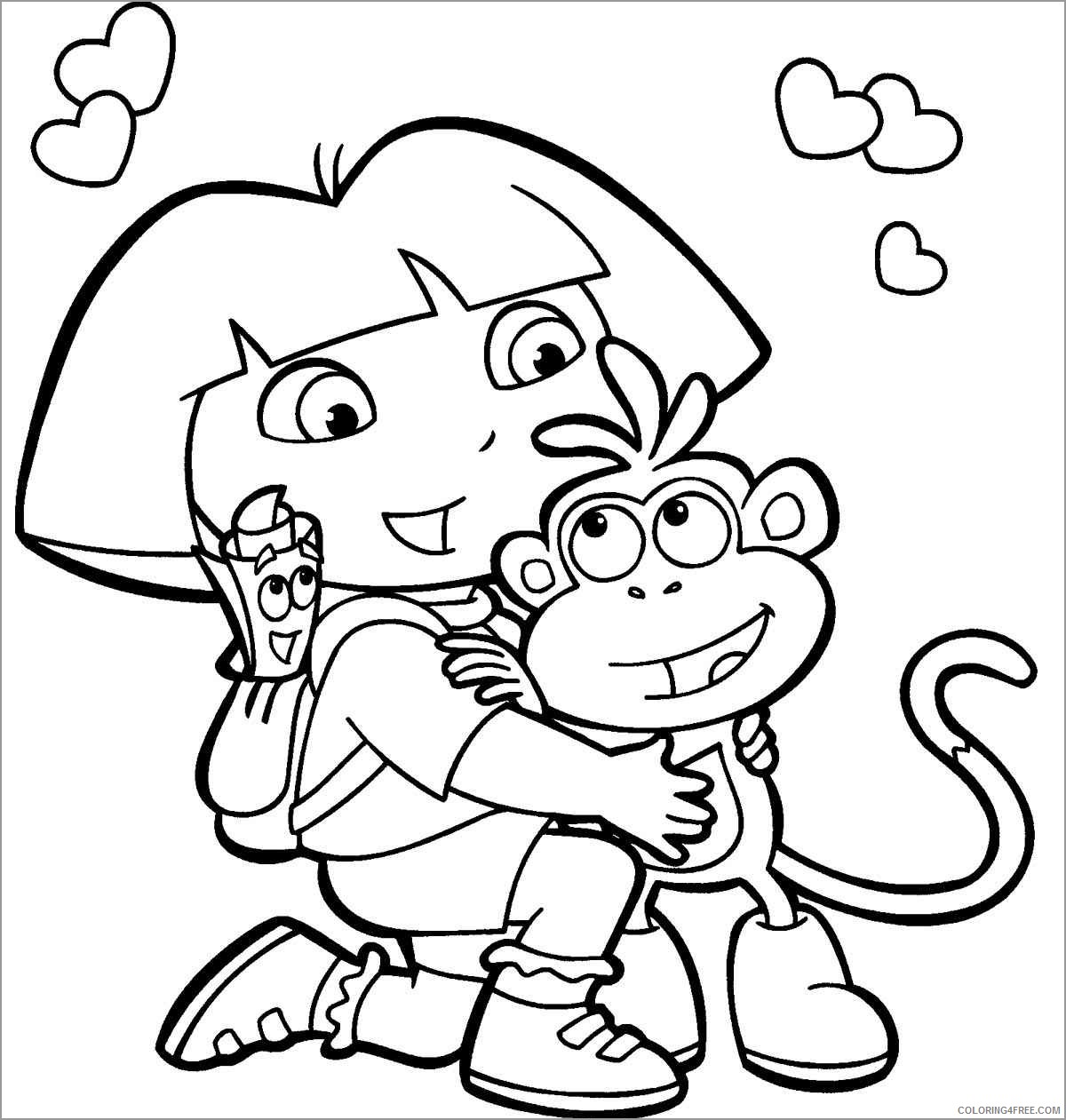 Dora the Explorer Coloring Pages Cartoons dora boots unsmushed Printable 2020 2644 Coloring4free