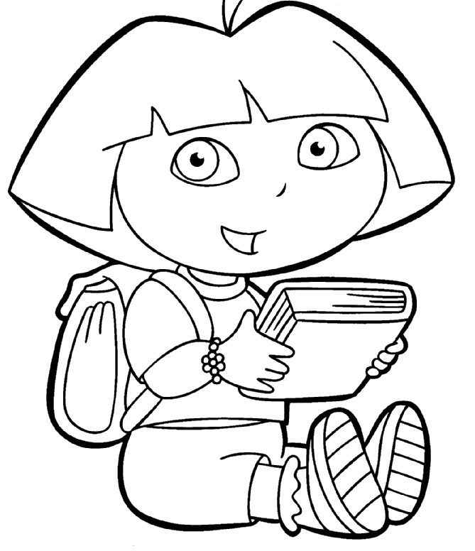 Dora the Explorer Coloring Pages Cartoons dora das explorer 7RF2N Printable 2020 2654 Coloring4free