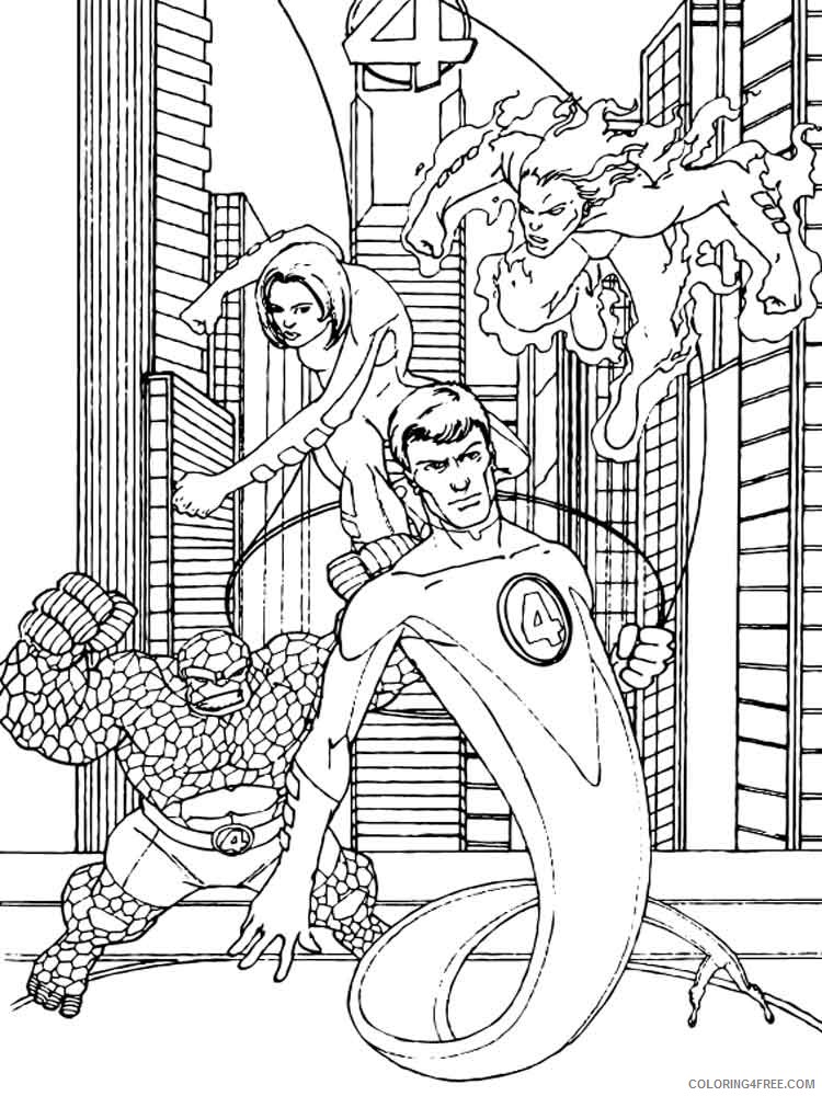 Fantastic Four Coloring Pages Superheroes Printable 2020 Coloring4free