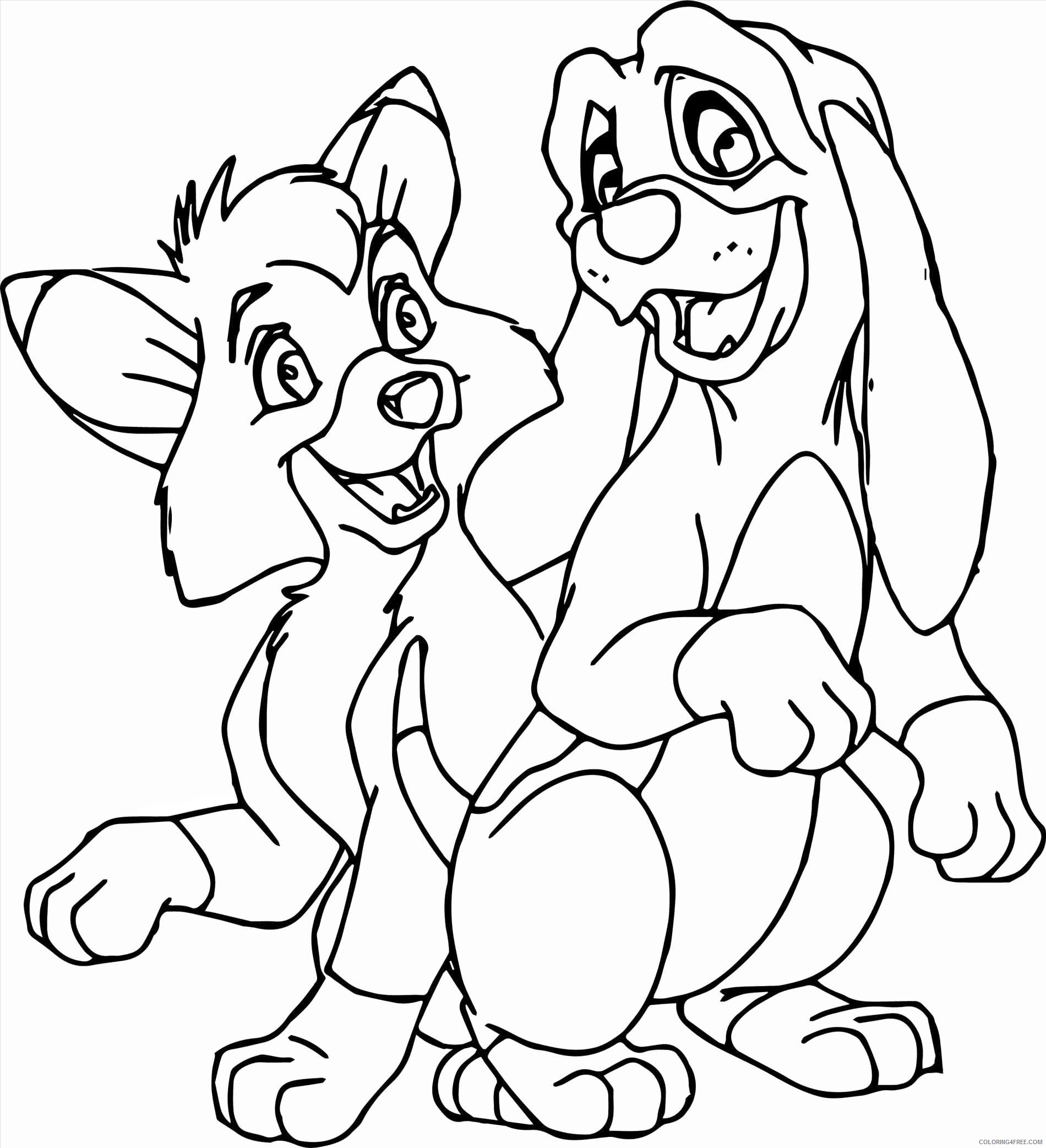 Fox and the Hound Coloring Pages Cartoons Best Friends Fox and the Hound Printable 2020 2765 Coloring4free