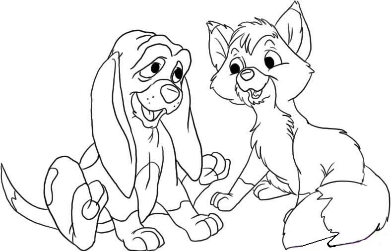 Fox and the Hound Coloring Pages Cartoons Fox and the Hound Friends Printable 2020 2773 Coloring4free
