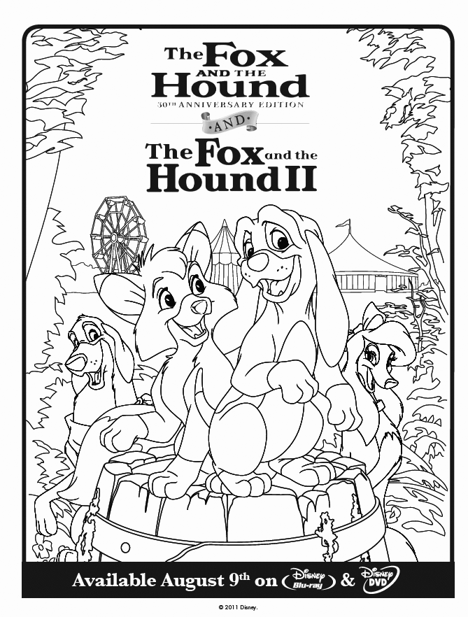 Fox and the Hound Coloring Pages Cartoons Fox and the Hound Movies Printable 2020 2775 Coloring4free