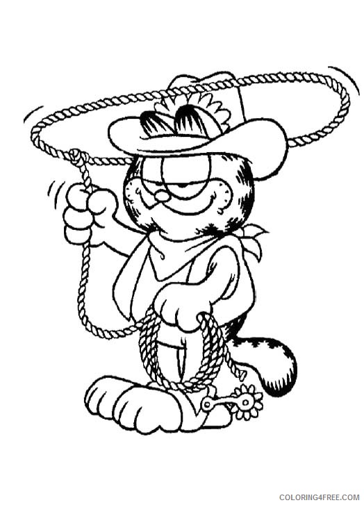 Garfield Coloring Pages Cartoons Cowboy Garfield Printable 2020 2785 Coloring4free