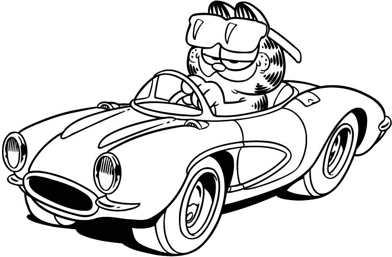 Garfield Coloring Pages Cartoons Garfield Car Printable 2020 2804 Coloring4free