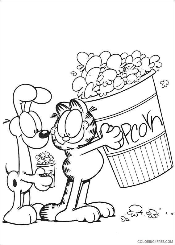 Garfield Coloring Pages Cartoons Garfield Cute Printable 2020 2848 Coloring4free