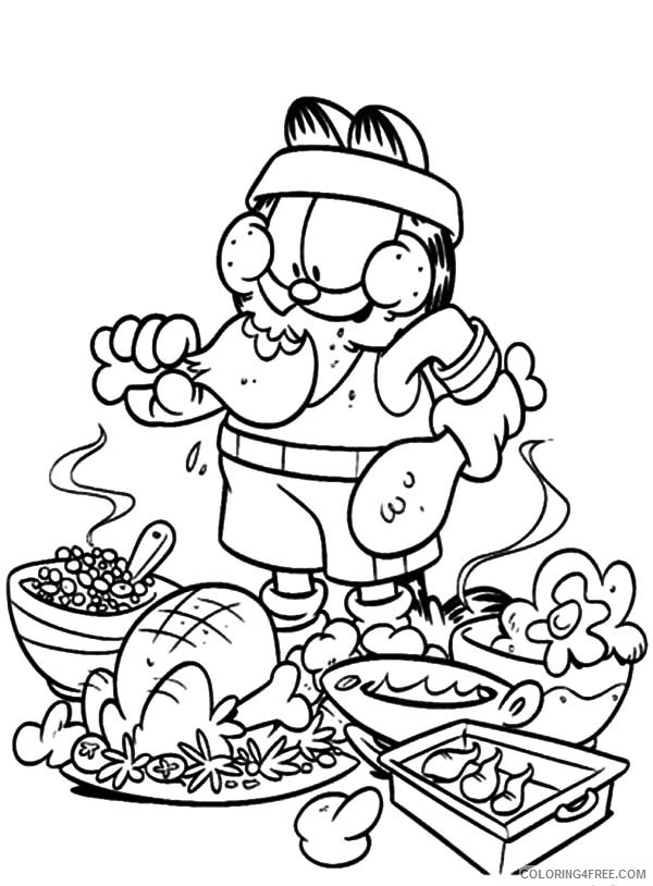 Garfield Coloring Pages Cartoons Garfield Eating Junk Food Not Healthy Printable 2020 2851 Coloring4free