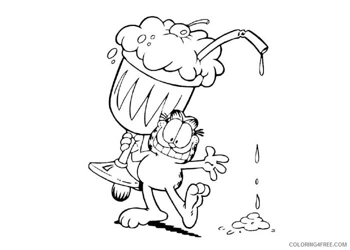 Garfield Coloring Pages Cartoons Garfield cocktail Printable 2020 2805 Coloring4free