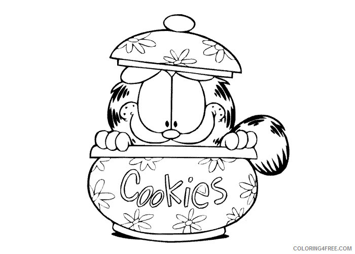 Garfield Coloring Pages Cartoons Garfield cookies Printable 2020 2847 Coloring4free