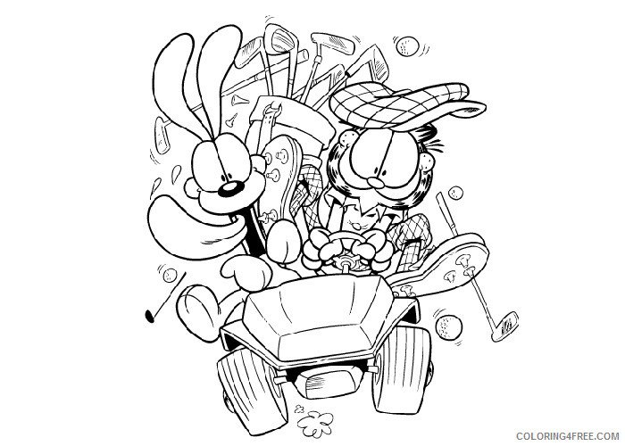 Garfield Coloring Pages Cartoons Garfield golf Printable 2020 2853 Coloring4free