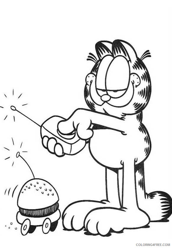 Garfield Coloring Pages Cartoons Garfield with RC Hamburger Printable 2020 2861 Coloring4free