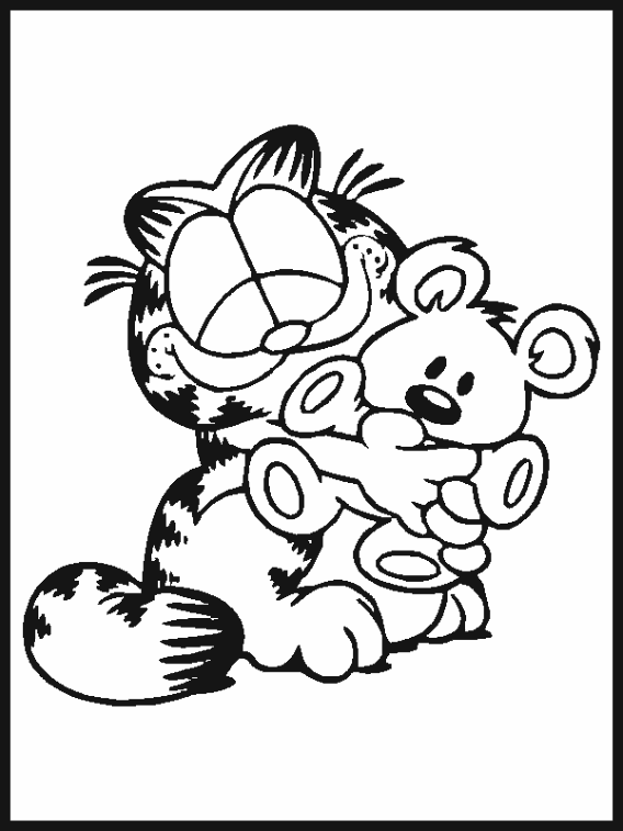Garfield Coloring Pages Cartoons garfield and pooky bear Printable 2020 2794 Coloring4free