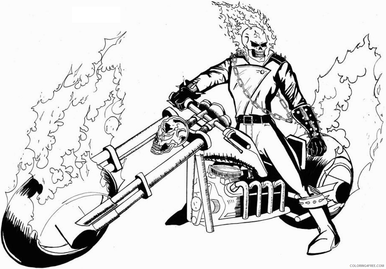Ghost Rider Coloring Pages Cartoons 1566200383_ghost_rider_and_his_motor a4 Printable 2020 2876 Coloring4free