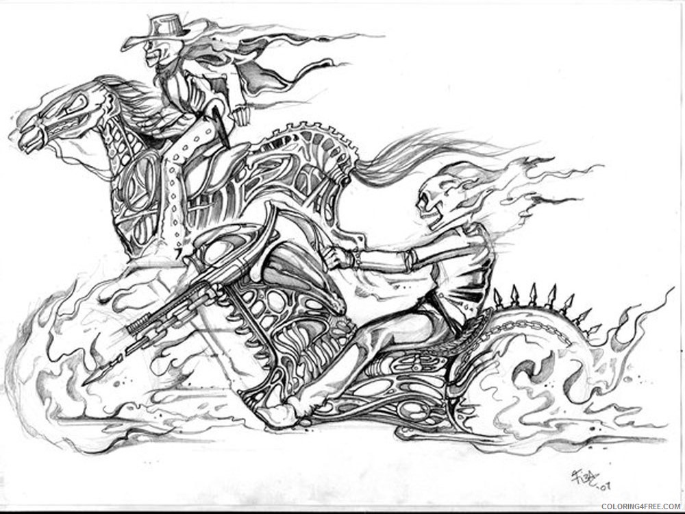 Ghost Rider Coloring Pages Cartoons ghost rider for boys 10 Printable 2020 2878 Coloring4free