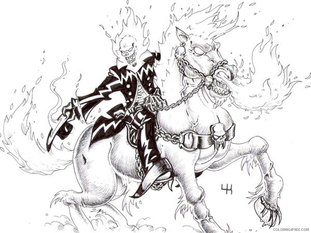 Ghost Rider Coloring Pages Cartoons ghost rider for boys 15 Printable 2020 2883 Coloring4free