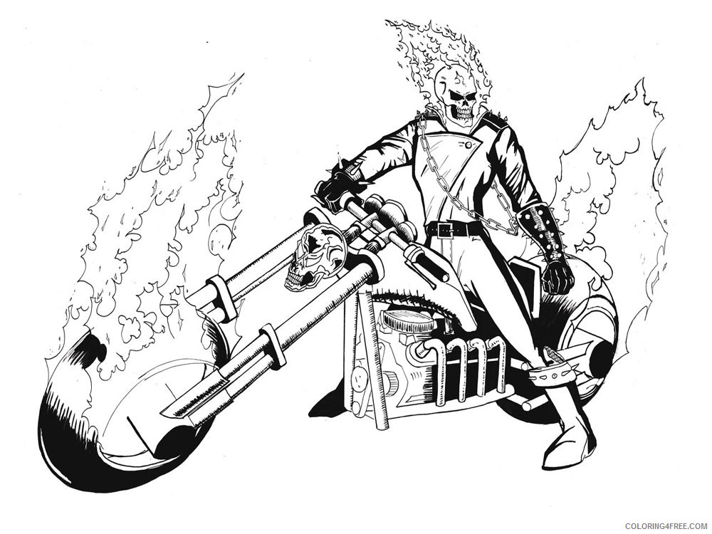 Ghost Rider Coloring Pages Cartoons ghost rider for boys 4 Printable 2020 2888 Coloring4free