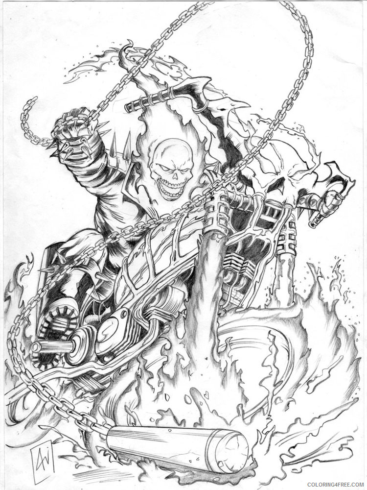 Ghost Rider Coloring Pages Cartoons ghost rider for boys 8 Printable 2020 2892 Coloring4free