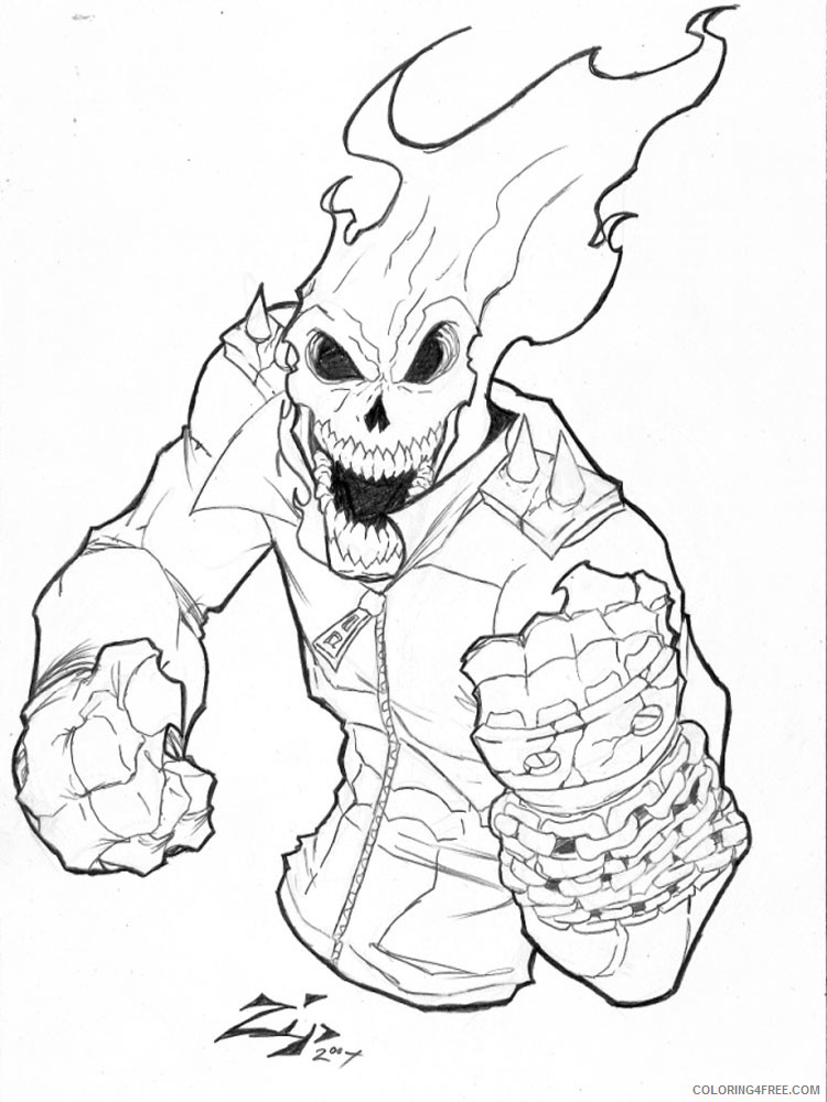 Ghost Rider Coloring Pages Cartoons ghost rider for boys 9 Printable 2020 2893 Coloring4free