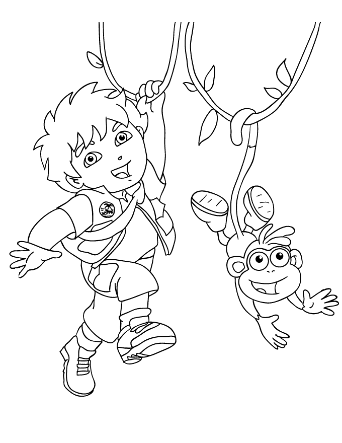 Go Diego Go Coloring Pages Cartoons Diego To Print Printable 2020 2907 Coloring4free