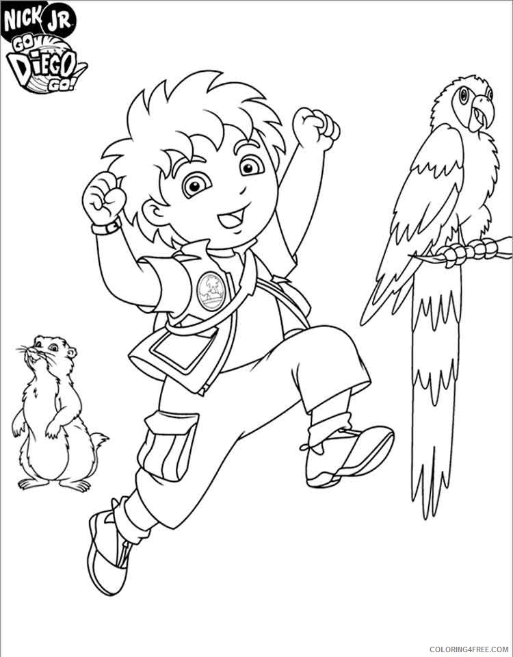 Go Diego Go Coloring Pages Cartoons go diego go 13 Printable 2020 2927 Coloring4free