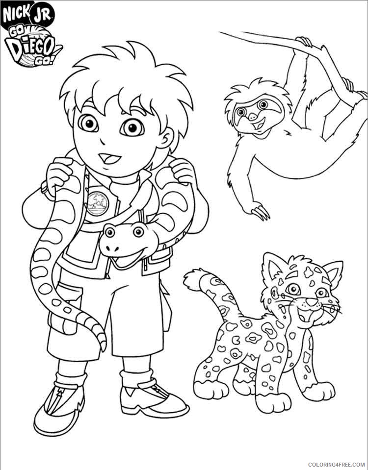 Go Diego Go Coloring Pages Cartoons go diego go 15 Printable 2020 2929 Coloring4free