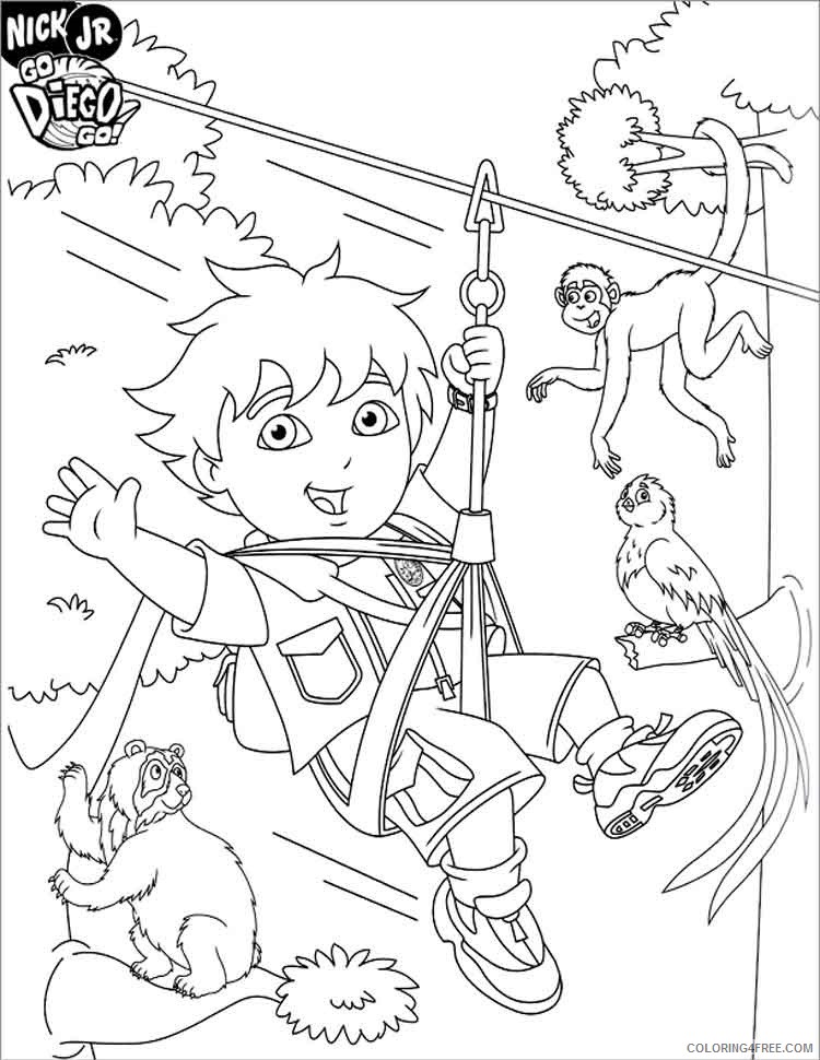 Go Diego Go Coloring Pages Cartoons go diego go 17 Printable 2020 2931 Coloring4free