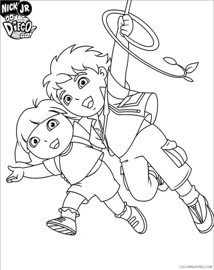 Go Diego Go Coloring Pages Cartoons go diego go 2 Printable 2020 2933 Coloring4free