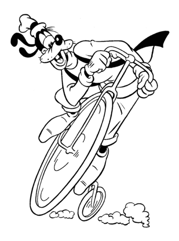 Goofy Coloring Pages Cartoons 1532918184_goofy bicycling a4 Printable 2020 2975 Coloring4free