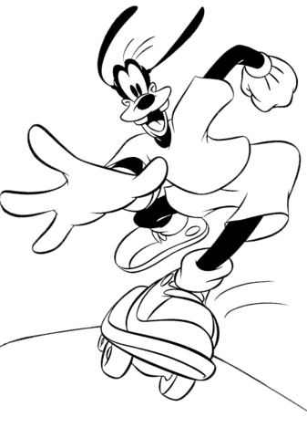 Goofy Coloring Pages Cartoons 1532918474_goofy rollerblading a4 Printable 2020 2977 Coloring4free