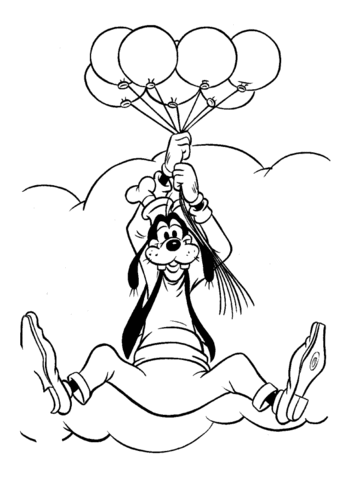 Goofy Coloring Pages Cartoons 1532918892_goofy flying by balloons a4 Printable 2020 2978 Coloring4free