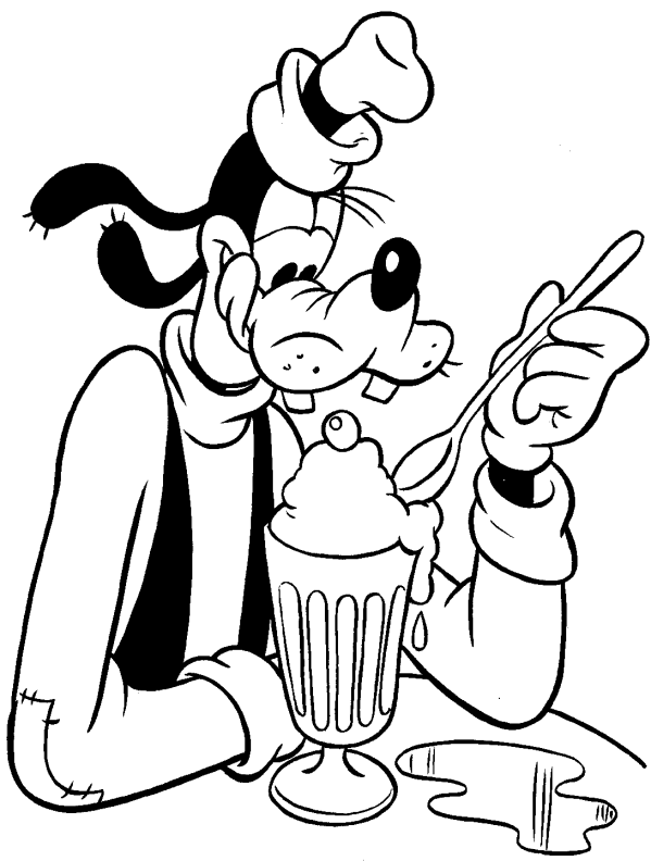 Goofy Coloring Pages Cartoons Goofy and Ice Cream Printable 2020 2984 Coloring4free